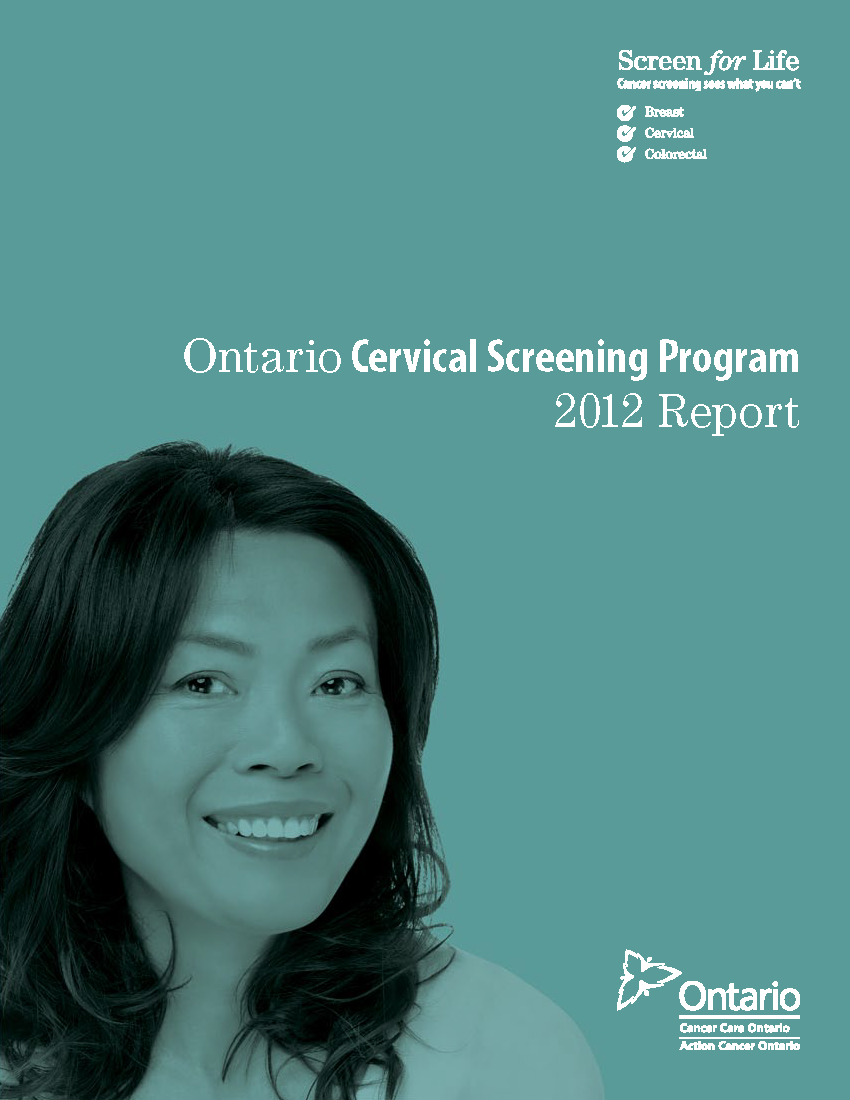 Ontario Cervical Screening Program 2012 Report