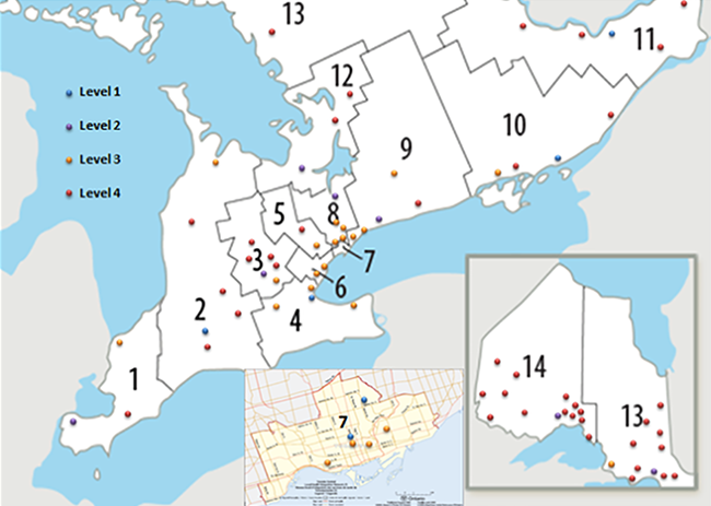 Systemic Treatment Facilities Ontario Map