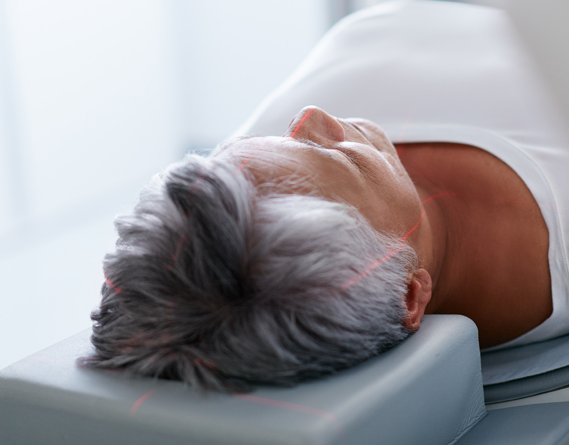 Person undergoing radiation therapy